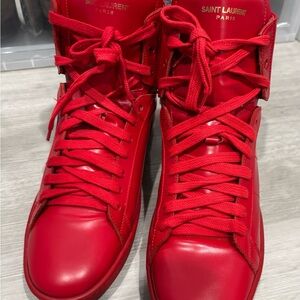 Saint Laurent Red High-Top Sneakers